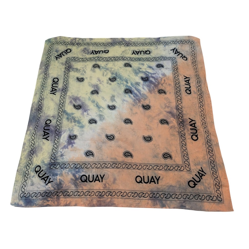 QUAY Tie Dye Bandana 20"‎ Scarf Paisley Print Square Summer Festival Hiking